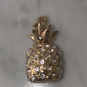 Pineapple Gold Color With Faux Rhinestones 3D Pendant New Costume Jewelry